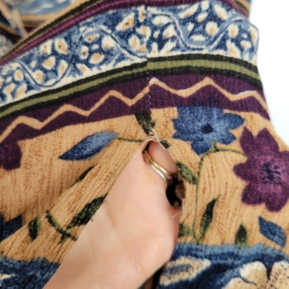 Vtg John Roberts 90s‎ Florla Multicolored Maxi Dress Size 8 Beaded - Picture 5 of 12